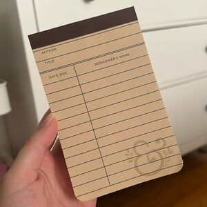 Archer & Olive “library card” notepad